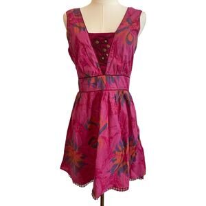 Free PeopleY2K Babydoll Dress Size 6‎ Boho Crochet Embellsihed Artsy Fairy